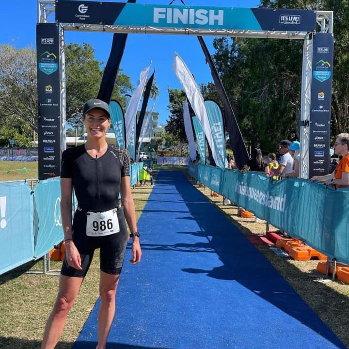 Maeve at a finish line