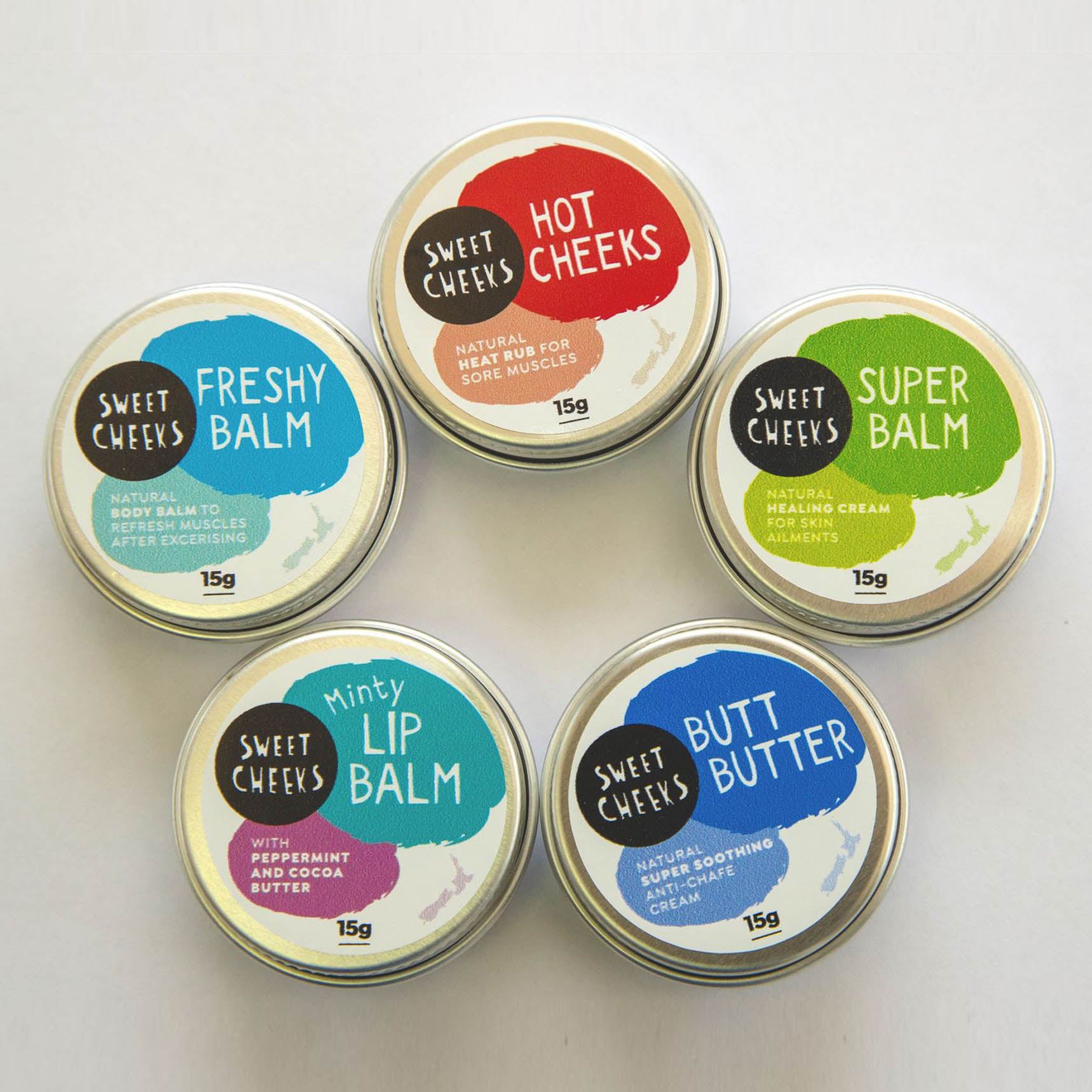 Sweet Cheeks sample tins